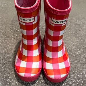 Hunter Kids Vibrant Checkered Rain Boots
